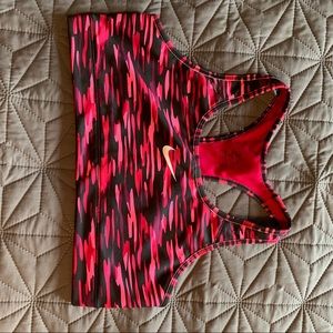 Nike pink and black sports bra